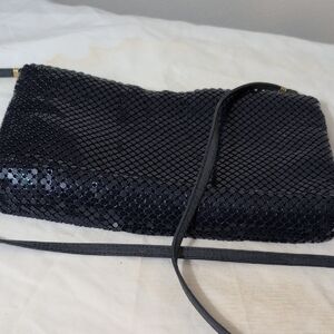 Whiting And Davis Navy Mesh  Bag